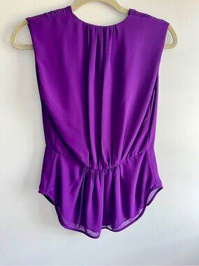 French Connection Vibrant Purple V-Neck Blouse